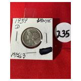 1939-D Mercury Dime MS63