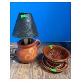 Lamp (punched ten shade, Potpourri bowl w/ Saucer