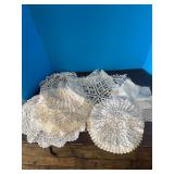 (9) Doilies, hand crocheted, various sizes