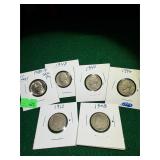 (2) 'V' Nickels; (4) Jefferson Nickels