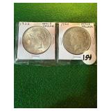1923 & 1924 Peace Dollars AU/UNC