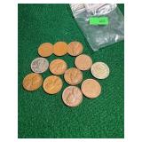 (12) Wheat Cents