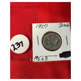 1927 Mercury Dime MS63
