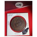 1857 Bank of Upper Canada, copper coin