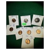 (2) Proof Nickels; (6) GEM BU Cents