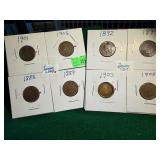 (8) Indian Cents (dates 1883-1905)