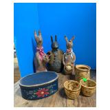 Painted Box, Ceramic Bowls, Figurines