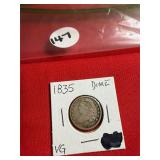 1835 Bust Dime VG