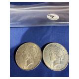 1922 & 1923 Peace Dollars AU/UNC