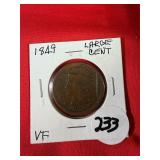 1849 Large Cent VF