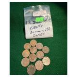 (12) Indian Cents