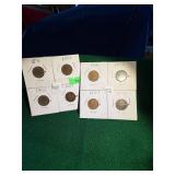 (8) Indian Cents (1891-1908)