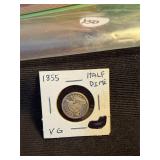 1855 Half Dime VG