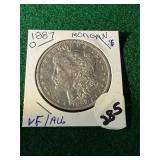 1887-O Morgan Silver Dollar XF/AU