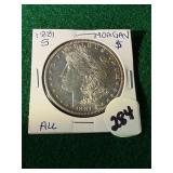 1881-S Morgan Silver Dollar AU