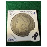 1900-O Morgan Silver Dollar, Good