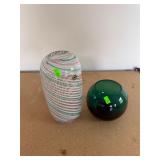 (2) Colored Vases (Tallest 10")