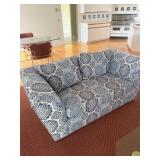 Blue & White Love Seat 72" X 36" X 39"