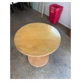 Glass Top Wooden Table (24"Dia.x 24H)