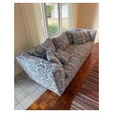Blue Highlighted Sofa 4 Pillows96" Long