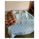 ?Chair Cover Quilt; Crocheted Afgan