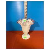 Fluted White Vase -highlighted in pink