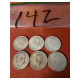 (6) 40% Silver Kennedy Halves