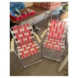 (2) Webbed Lawn Chairs