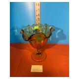 Fluted Amber Dish