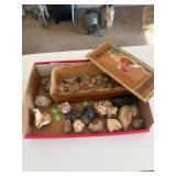 Quartz & other stones; box from Winchester, Va.