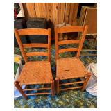 (2) Woven-bottom Chairs