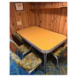Yellow Retro Kitchen Table (60x36x30); (4) chairs