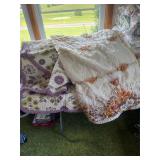 Purple-trimmed Bedspread (damage); Twin Spread