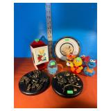 Japanese Art Saucers (Chokin); Sesame Street,etc