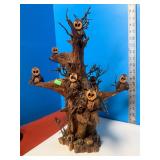 Owl Family Sculpture on Driftwood