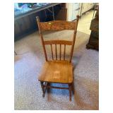 Press back Oak Rocker Solid bottom