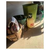 Sprayer, Watering Can, Trash Can, Brickettes