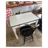 Porcelain Top Kitchen Table (32x21x29) with Chair