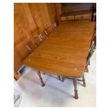 Kitchenette Table; (4) Chairs, (2) 10" Leaves