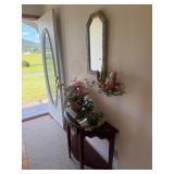 Hall Table and Contents; Wall Hanging