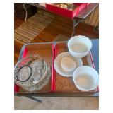 Milk Glass; Plates; Bowl