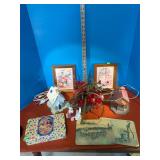 Lighted Churches, Framed Prints, Candy Box, misc
