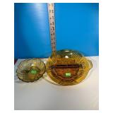 (2) Amber Dishes