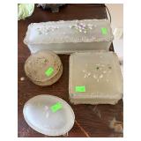 Glass Dresser Set (one is repaired)