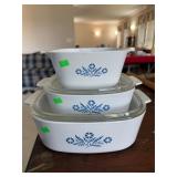 (3) Corning ware Square Baking Dishes