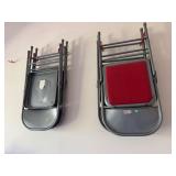 (4) Red-bottomed Metal Folding Chairs