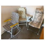 (3) Lawn chairs (one is a rocker)