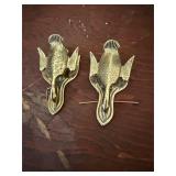 (2) Brass Goose Note Holders