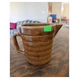 Vintage Brown Glazed Stoneware Pitcher