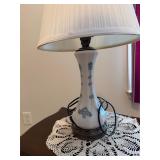 Blue Script Lamp and Stand (21x16x24)